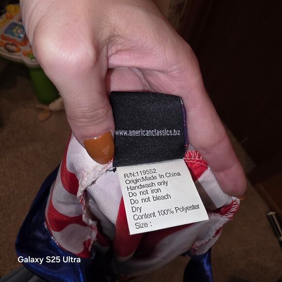 American Classic, Red, white and blue, stars and stripes satin like boxing robe - Picture 5 of 5